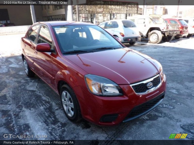 Tropical Red / Gray 2010 Kia Rio LX Sedan