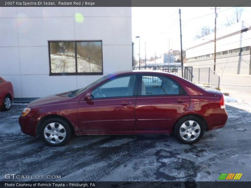Radiant Red / Beige 2007 Kia Spectra EX Sedan
