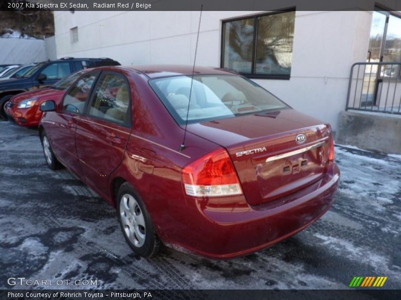 Radiant Red / Beige 2007 Kia Spectra EX Sedan