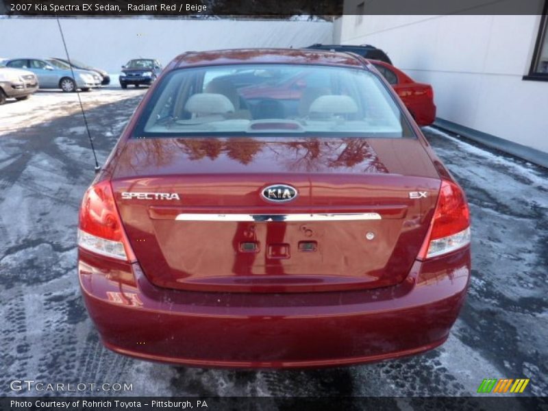 Radiant Red / Beige 2007 Kia Spectra EX Sedan