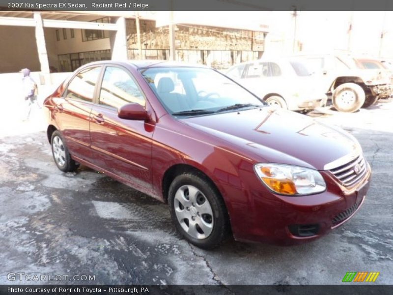 Radiant Red / Beige 2007 Kia Spectra EX Sedan