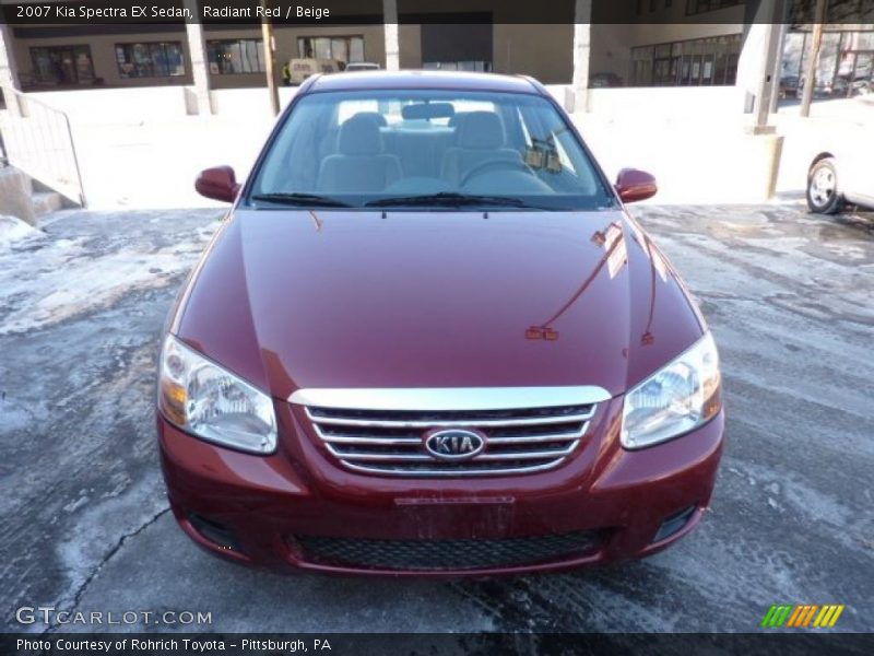 Radiant Red / Beige 2007 Kia Spectra EX Sedan