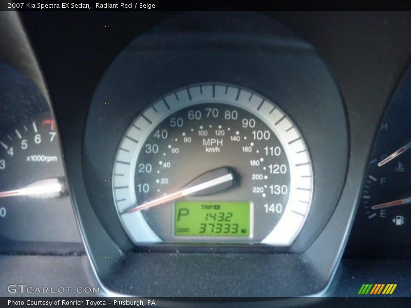 Radiant Red / Beige 2007 Kia Spectra EX Sedan