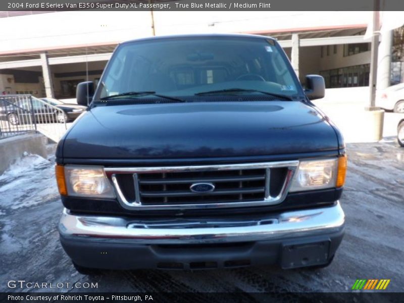 True Blue Metallic / Medium Flint 2004 Ford E Series Van E350 Super Duty XL Passenger