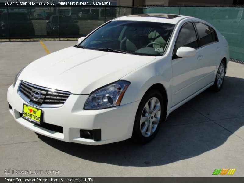 Winter Frost Pearl / Cafe Latte 2007 Nissan Maxima 3.5 SL