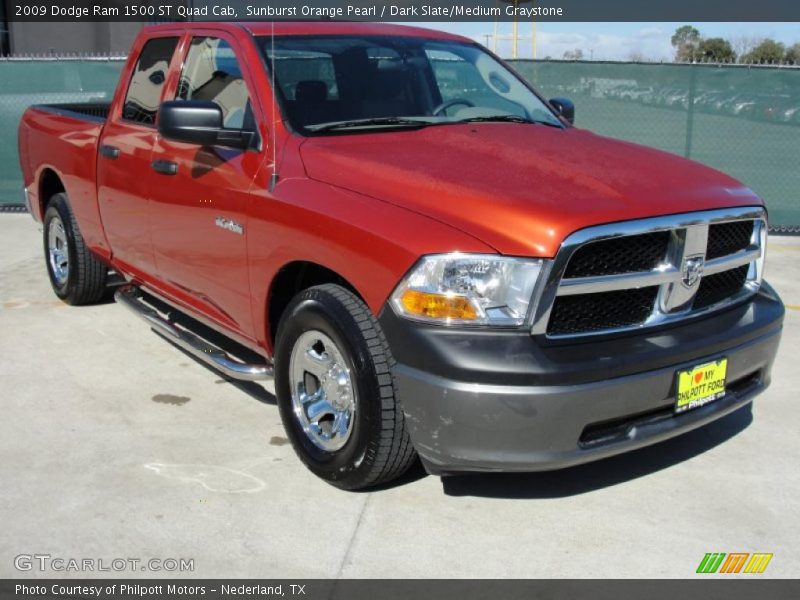 Sunburst Orange Pearl / Dark Slate/Medium Graystone 2009 Dodge Ram 1500 ST Quad Cab