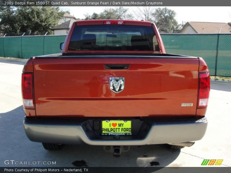 Sunburst Orange Pearl / Dark Slate/Medium Graystone 2009 Dodge Ram 1500 ST Quad Cab