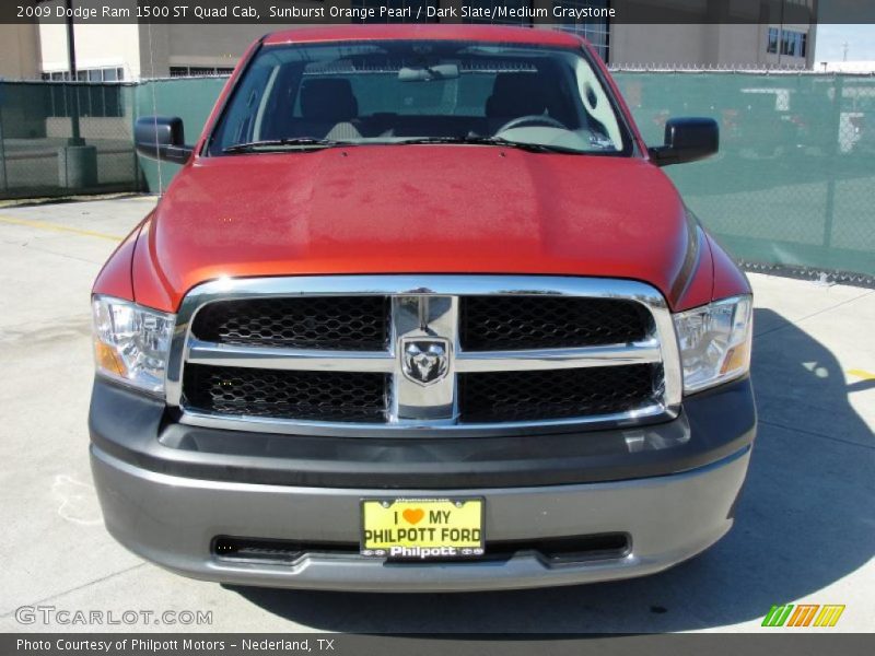 Sunburst Orange Pearl / Dark Slate/Medium Graystone 2009 Dodge Ram 1500 ST Quad Cab