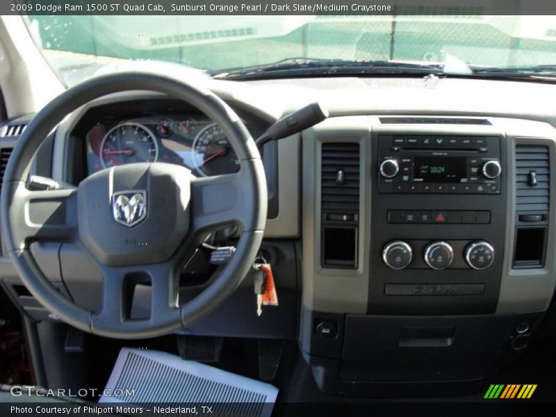 Sunburst Orange Pearl / Dark Slate/Medium Graystone 2009 Dodge Ram 1500 ST Quad Cab