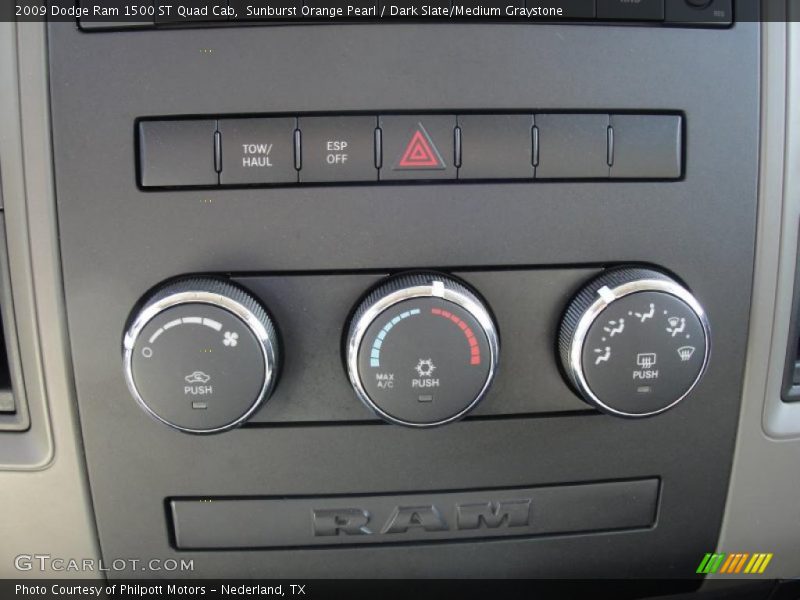 Sunburst Orange Pearl / Dark Slate/Medium Graystone 2009 Dodge Ram 1500 ST Quad Cab