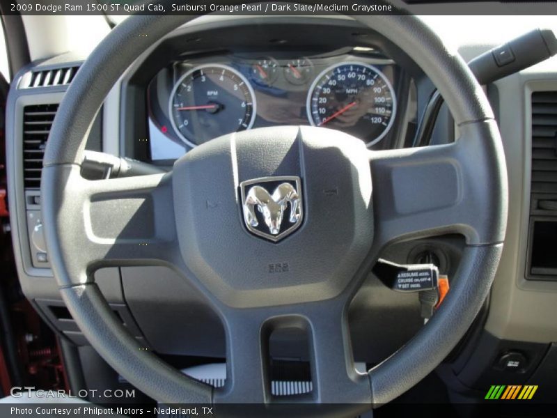 Sunburst Orange Pearl / Dark Slate/Medium Graystone 2009 Dodge Ram 1500 ST Quad Cab
