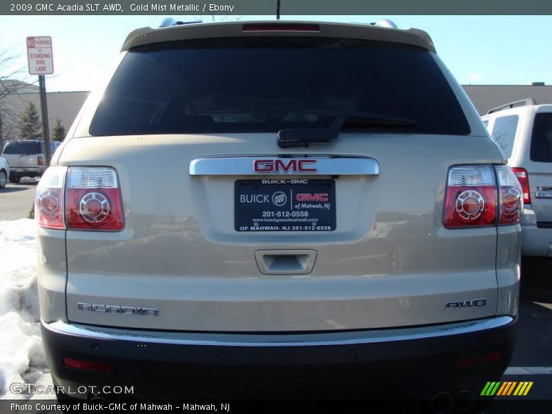 Gold Mist Metallic / Ebony 2009 GMC Acadia SLT AWD