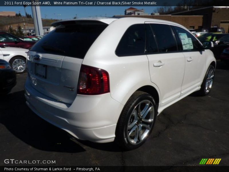 White Platinum Tri-Coat / Charcoal Black/Silver Smoke Metallic 2011 Ford Edge Sport AWD