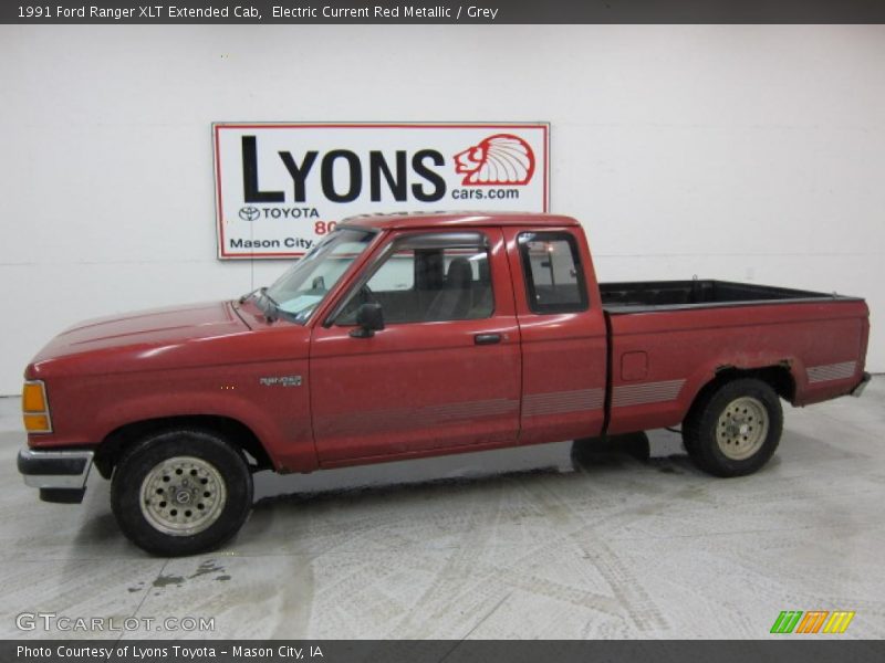 Electric Current Red Metallic / Grey 1991 Ford Ranger XLT Extended Cab