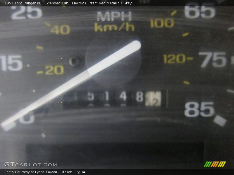 Electric Current Red Metallic / Grey 1991 Ford Ranger XLT Extended Cab