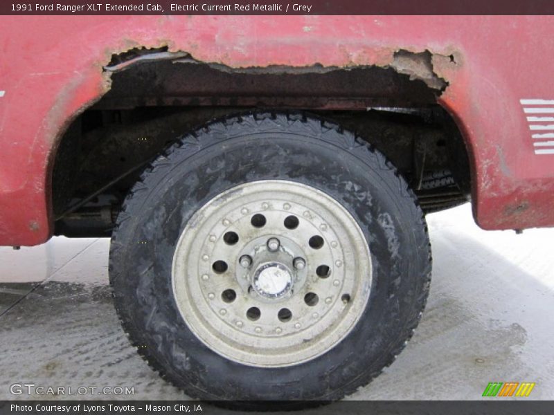 Electric Current Red Metallic / Grey 1991 Ford Ranger XLT Extended Cab