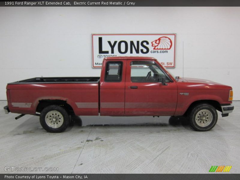 Electric Current Red Metallic / Grey 1991 Ford Ranger XLT Extended Cab