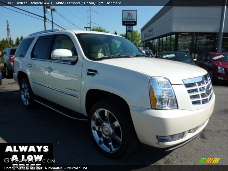 White Diamond / Cocoa/Light Cashmere 2007 Cadillac Escalade AWD