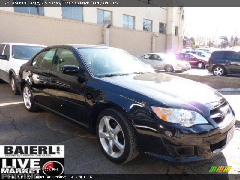 Obsidian Black Pearl / Off Black 2009 Subaru Legacy 2.5i Sedan