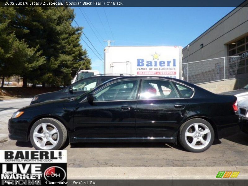 Obsidian Black Pearl / Off Black 2009 Subaru Legacy 2.5i Sedan