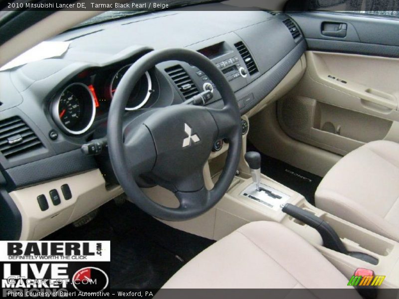 Tarmac Black Pearl / Beige 2010 Mitsubishi Lancer DE