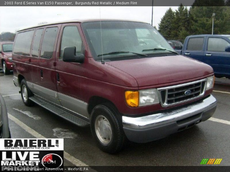 Burgundy Red Metallic / Medium Flint 2003 Ford E Series Van E150 Passenger