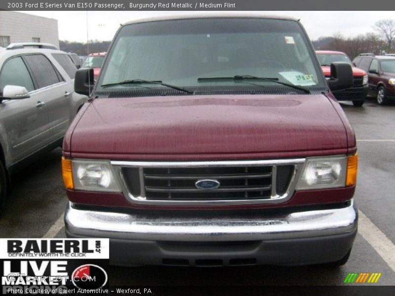 Burgundy Red Metallic / Medium Flint 2003 Ford E Series Van E150 Passenger