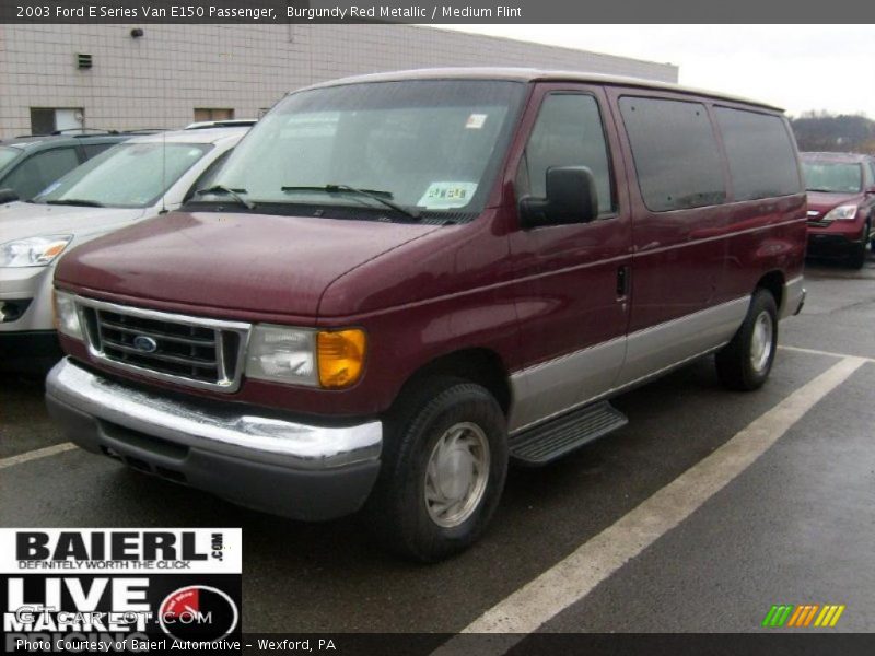 Burgundy Red Metallic / Medium Flint 2003 Ford E Series Van E150 Passenger