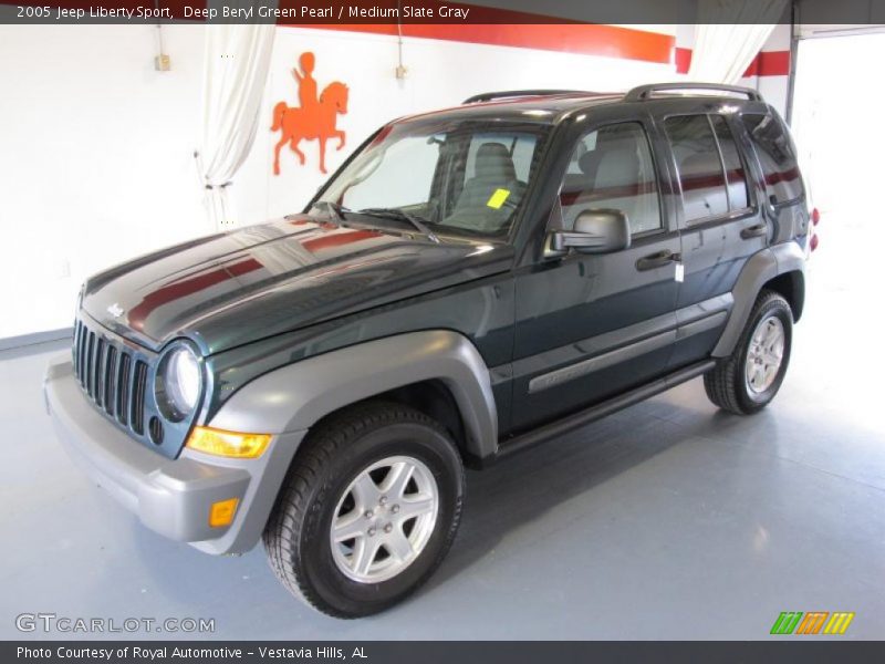 Deep Beryl Green Pearl / Medium Slate Gray 2005 Jeep Liberty Sport