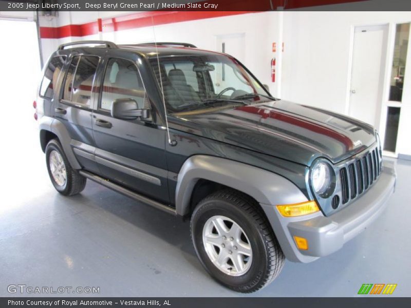 Deep Beryl Green Pearl / Medium Slate Gray 2005 Jeep Liberty Sport