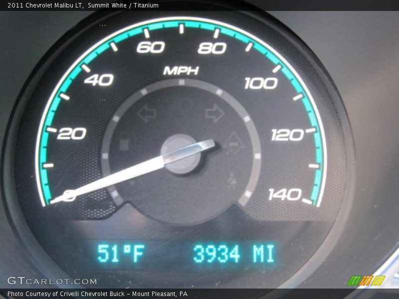 Summit White / Titanium 2011 Chevrolet Malibu LT