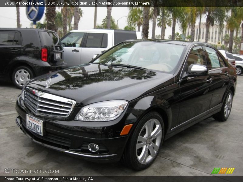 Obsidian Black Metallic / Savanna/Cashmere 2008 Mercedes-Benz C 300 Luxury