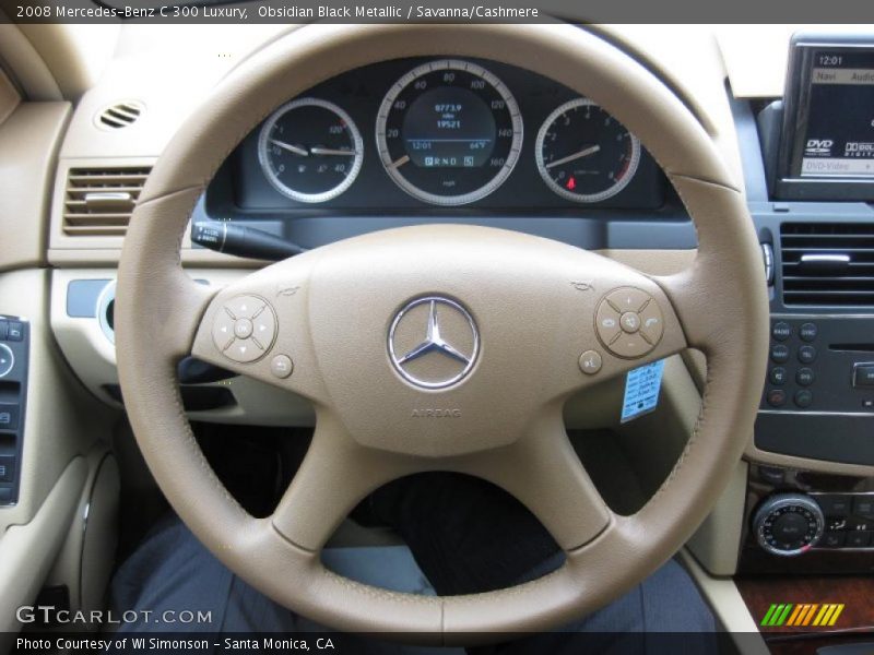 Obsidian Black Metallic / Savanna/Cashmere 2008 Mercedes-Benz C 300 Luxury