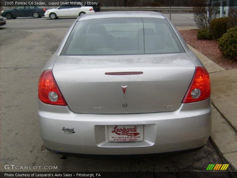 Liquid Silver Metallic / Ebony 2005 Pontiac G6 Sedan