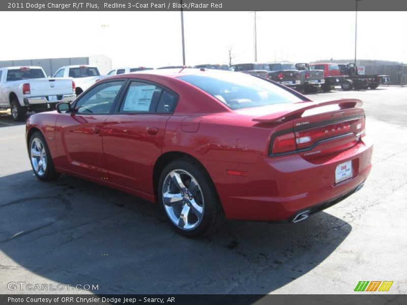 Redline 3-Coat Pearl / Black/Radar Red 2011 Dodge Charger R/T Plus