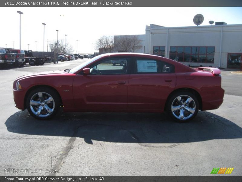 Redline 3-Coat Pearl / Black/Radar Red 2011 Dodge Charger R/T Plus
