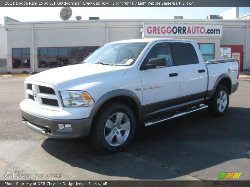 Bright White / Light Pebble Beige/Bark Brown 2011 Dodge Ram 1500 SLT Outdoorsman Crew Cab 4x4