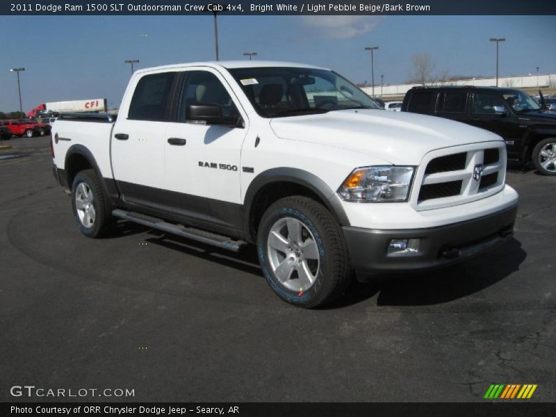 Bright White / Light Pebble Beige/Bark Brown 2011 Dodge Ram 1500 SLT Outdoorsman Crew Cab 4x4