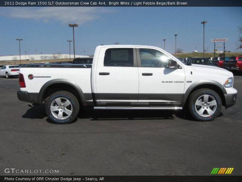 Bright White / Light Pebble Beige/Bark Brown 2011 Dodge Ram 1500 SLT Outdoorsman Crew Cab 4x4