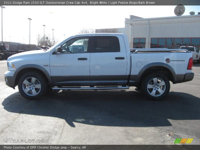Bright White / Light Pebble Beige/Bark Brown 2011 Dodge Ram 1500 SLT Outdoorsman Crew Cab 4x4