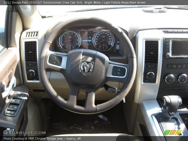 Bright White / Light Pebble Beige/Bark Brown 2011 Dodge Ram 1500 SLT Outdoorsman Crew Cab 4x4