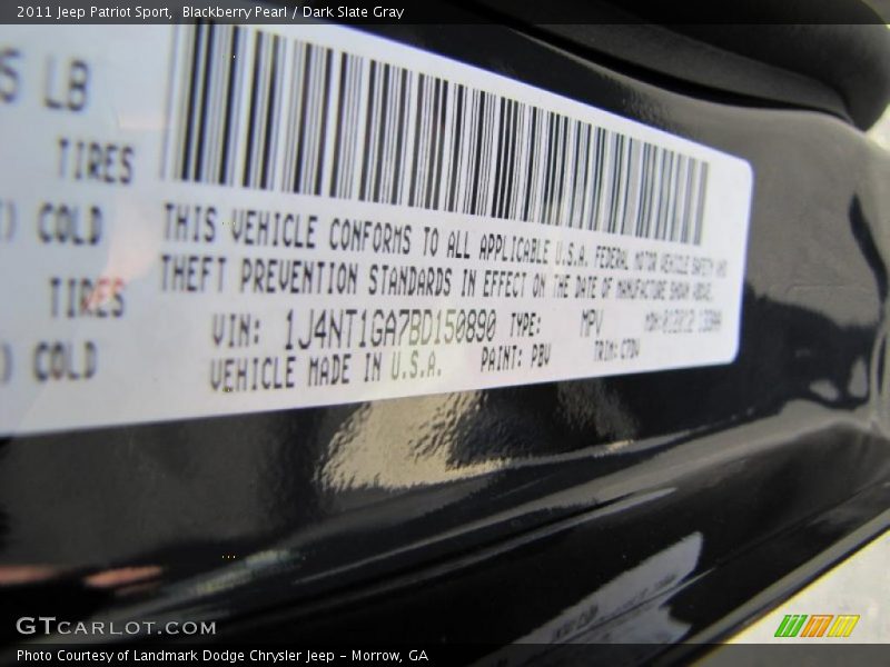 Blackberry Pearl / Dark Slate Gray 2011 Jeep Patriot Sport