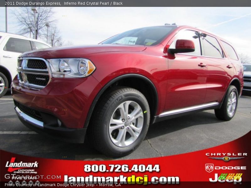 Inferno Red Crystal Pearl / Black 2011 Dodge Durango Express