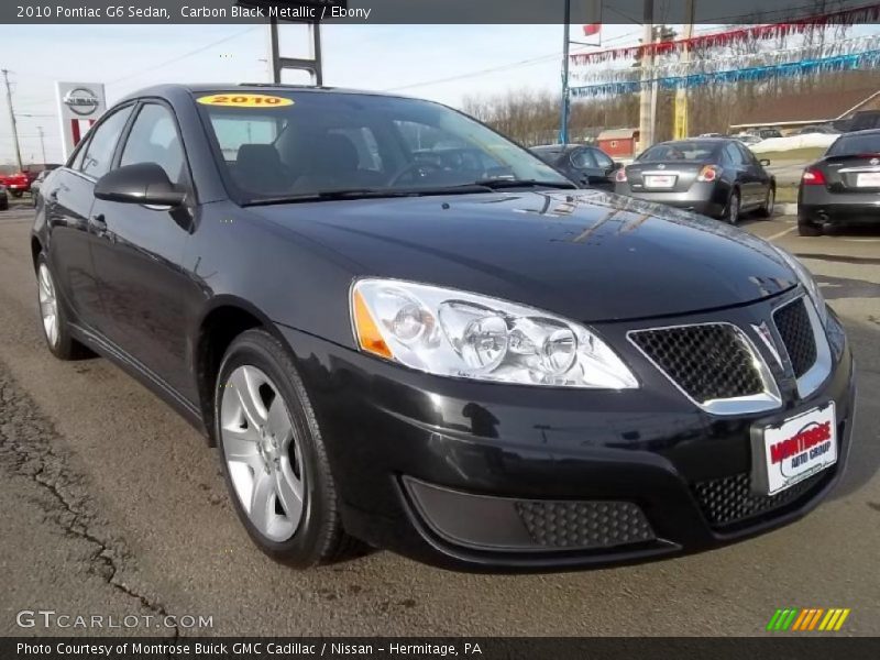 Carbon Black Metallic / Ebony 2010 Pontiac G6 Sedan