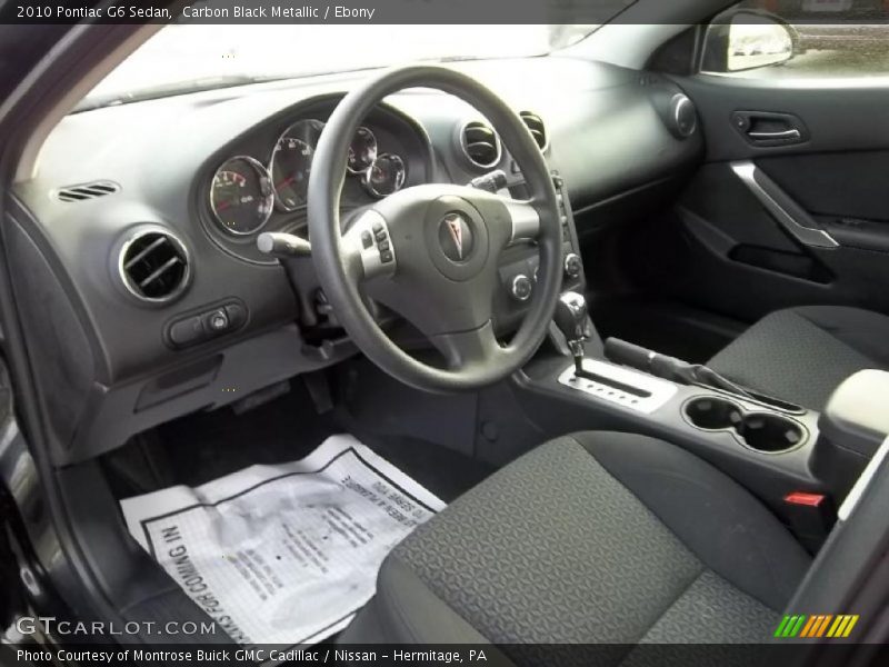 Carbon Black Metallic / Ebony 2010 Pontiac G6 Sedan
