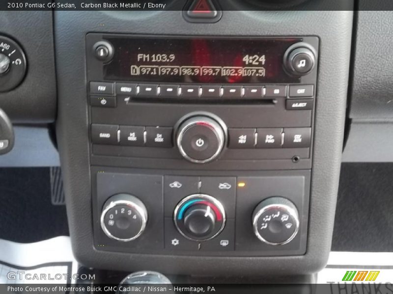 Carbon Black Metallic / Ebony 2010 Pontiac G6 Sedan