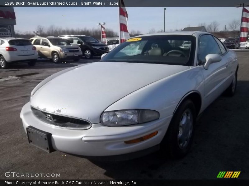 Bright White / Taupe 1998 Buick Riviera Supercharged Coupe