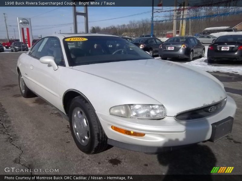 Bright White / Taupe 1998 Buick Riviera Supercharged Coupe