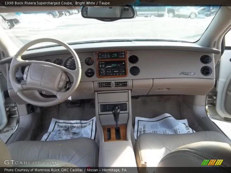 Bright White / Taupe 1998 Buick Riviera Supercharged Coupe