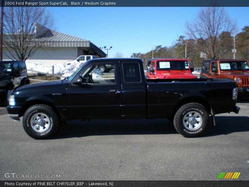 Black / Medium Graphite 2000 Ford Ranger Sport SuperCab